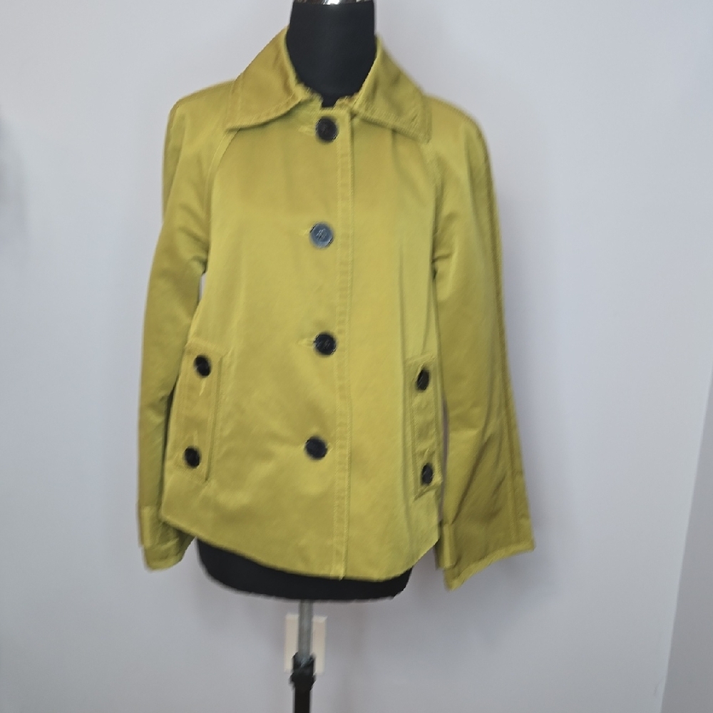 Jacob Olive Green Pea Coat with Black Buttons